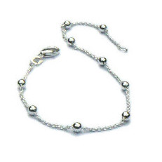 Zilveren armband fantasie met balletjes
