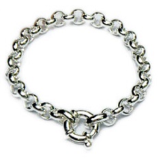 Brede zilveren jasseron armband met siersluiting
