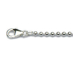 Zilveren balletjes ketting 2 mm breed