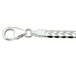 Zilveren collier visgraat bol 4.5 mm