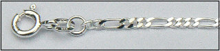 Zilveren figaro ketting 2 mm breed