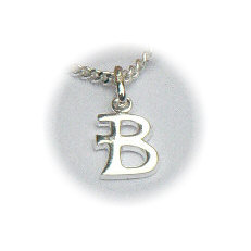 Zilveren hanger letter B