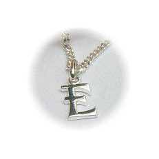 Zilveren hanger letter E