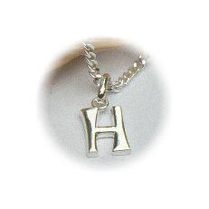 Zilveren hanger letter H