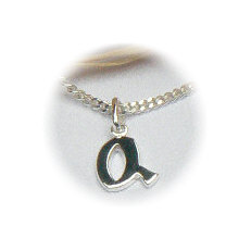 Zilveren hanger letter Q