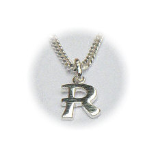 Zilveren hanger letter R