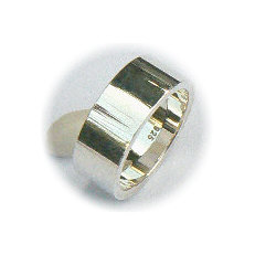 Zilveren basis ring 8 mm breed