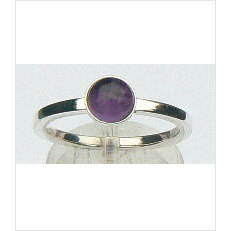 Zilveren aanschuifring Amigos met amethyst cab. 6 mm