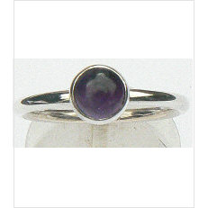 Zilveren aanschuifring Amigas amethyst cab. 6 mm