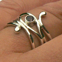 Handgemaakte zilveren design ring Suerte uit eigen atelier