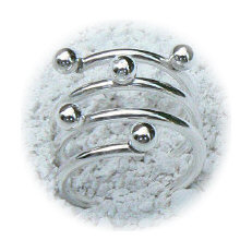 Handgemaakte zilveren design ring met ballen