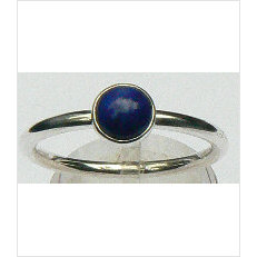 Zilveren aanschuifring Amigas met lapis lazuli 6 mm