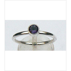 Zilveren aanschuifring Amigas amethyst facet 4 mm