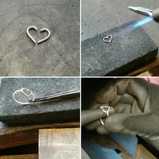 Handgemaakte zilveren ring met hart 62192