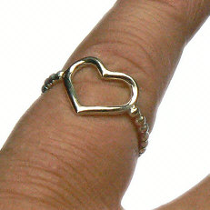 Zilveren ring hart