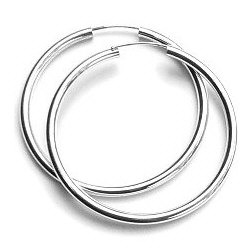 Zilveren creolen 3 mm 50 mm dopsluiting