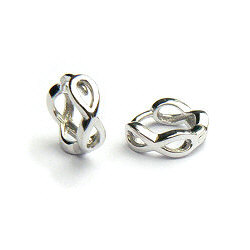 Zilveren klapcreolen infinity
