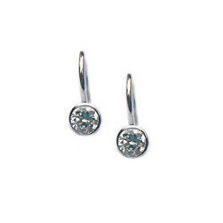Zilveren oorhangers zirkonia 5 mm