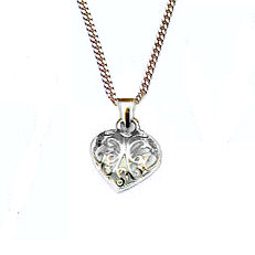 Zilveren hart hanger opengewerkt