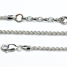 Zilveren zopf-ketting 42 - 45 cm