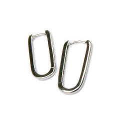 Moderne zilveren klapoorringen lang