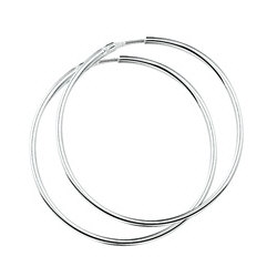 Zilveren creolen 54 mm 2 mm scharniersluiting