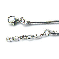 Zilveren omega-collier gerhodineerd 42 t/m 45 cm
