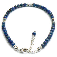 Zilveren enkelbandje lapis lazuli