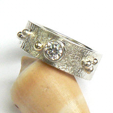 zilveren ring met topaas en goud Sueño by Flamenco