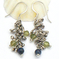 Handgemaakte zilveren oorhangers Colores by Flamenco