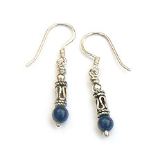 Zilveren oorhangers lapis lazuli