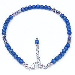 Zilveren enkelbandje lapis lazuli