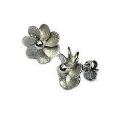 Zilveren oorstekers bloemen