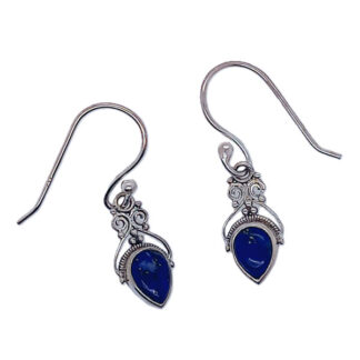 Zilveren oorhangers lapis lazuli