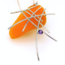 Handgemaakte zilveren hanger Mikado van goudsmidsatelier Flamenco