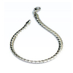 Zilveren armband bol gewalste gourmet visgraat