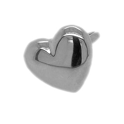 Zilveren ring groot hart hoogglanzend