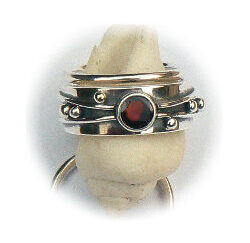 Zilveren ring Flower Power met 2 Amigas aanschuifringen