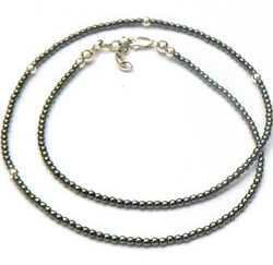 Zilveren collier hematiet