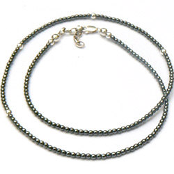 Zilveren collier hematiet