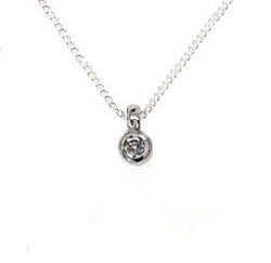 Zilveren hanger zirkonia met ketting