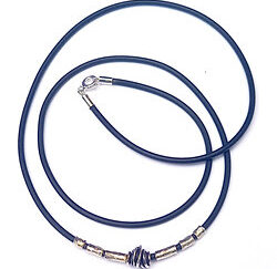 Zilveren collier rubber met schuivers