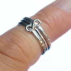 Zilveren ringen set 3 stuks infinity