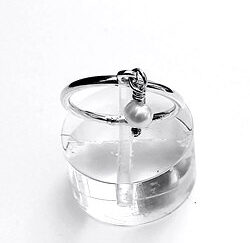 Zilveren ring aanschuiven 1.5 mm parel