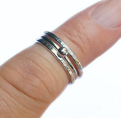 Zilveren ringen set 3 stuks bal