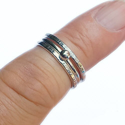 Zilveren ringen set 3 stuks bal
