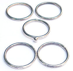 Zilveren ringen set 5 stuks bal