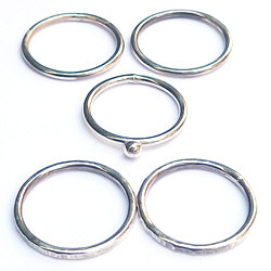 Zilveren ringen set 5 stuks bal