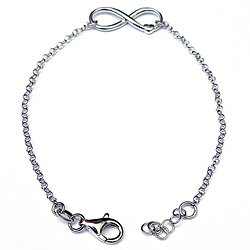 Zilveren armband infinity met klein hartje