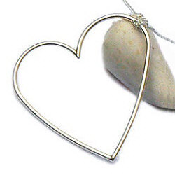 Zilveren hanger groot hart massief van flamencosieraden.nl